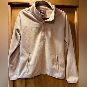 Burton Hearth Fleece Jacket Women Medium Peach/Pink Pockets 1/4 Snap Pullover